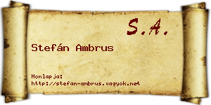 Stefán Ambrus névjegykártya